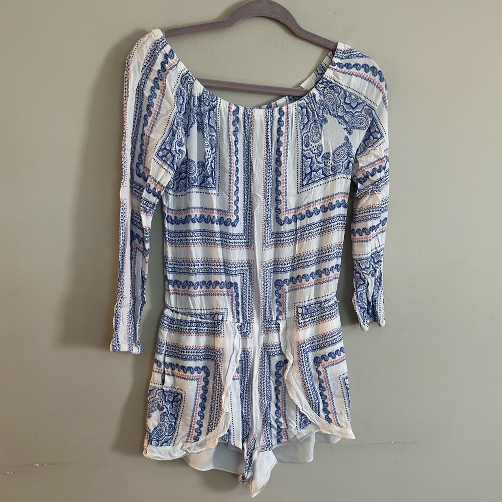Lovers and Friends Carmella Romper in Bella Scarf Boho Size Medium - Picture 4 of 9